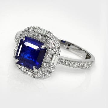 Sans prix de réserve - Bague - 14 carats Or blanc, IGI 2,40, Handtassen en Accessoires, Ringen, Nieuw
