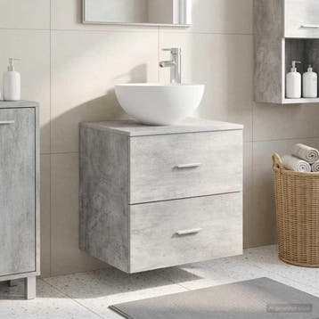 vidaXL Wandgemonteerde Waskom Vanity Betongrijs 49,5 x 35 x, Verzenden, Nieuw