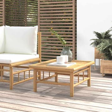 vidaXL Tuintafel 65x55x30 cm bamboe, Verzenden