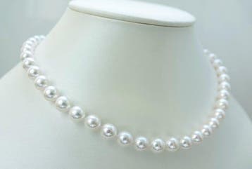 Halsketting Zilver Parel - Akoya Parel Rond 8-8,5 mm, Nieuw
