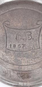 Flacon - Peltro, Tin - 1867 K.B., Antiek en Kunst