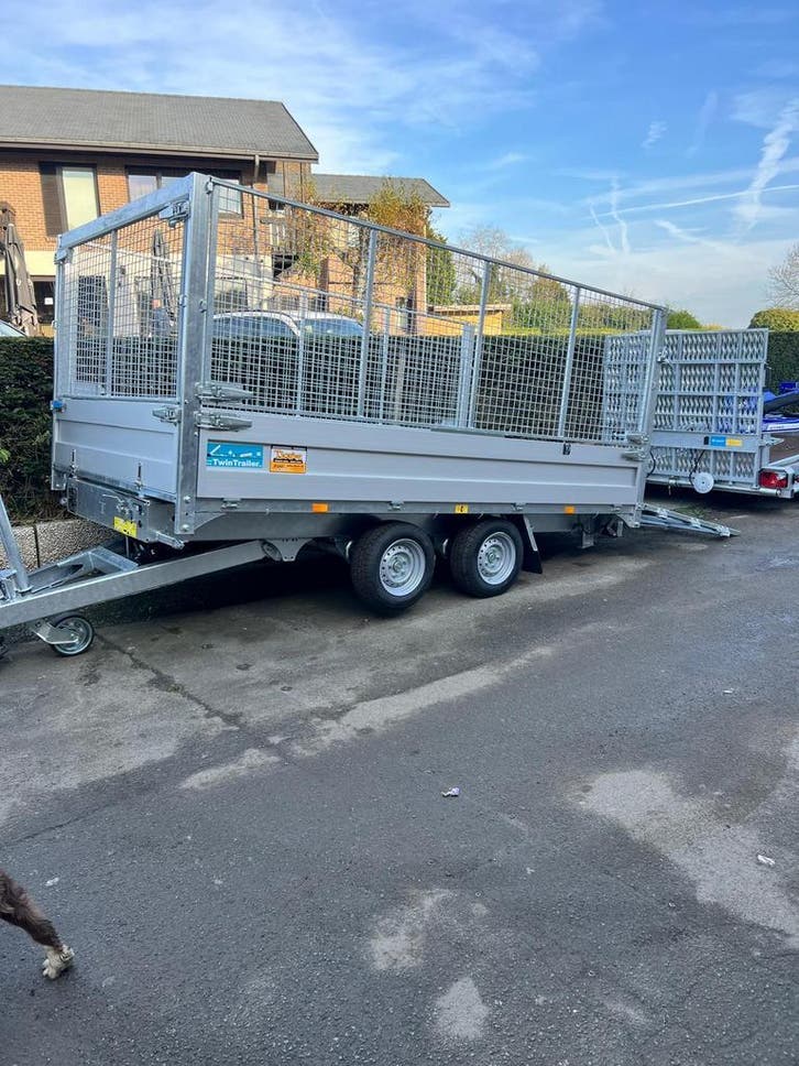 TwinTrailer **Kipper en machine trailer in één!**, Autos : Divers, Remorques, Enlèvement