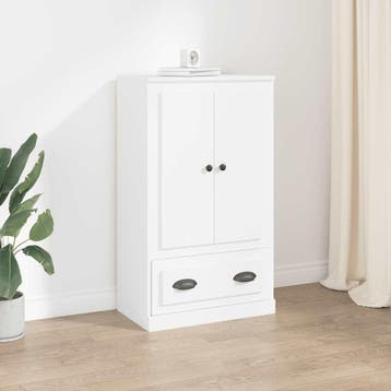 vidaXL Hoge kast 60x35,5x103,5 cm bewerkt hout wit, Huis en Inrichting, Kasten | Dressoirs, Verzenden, Nieuw