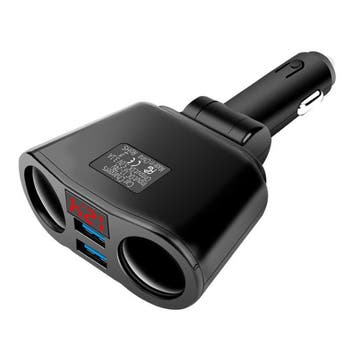 2-Weg Sigarettenaansteker Splitser Plug met 2 USB Poorten, Verzenden, Nieuw