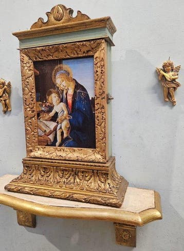 Tabernakel met afdruk van de Madonna van Botticelli +
