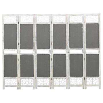 vidaXL Kamerscherm met 6 panelen 210x165 cm stof grijs, Verzenden