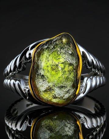 Bague en tourmaline verte - argent sterling 925 - pierre
