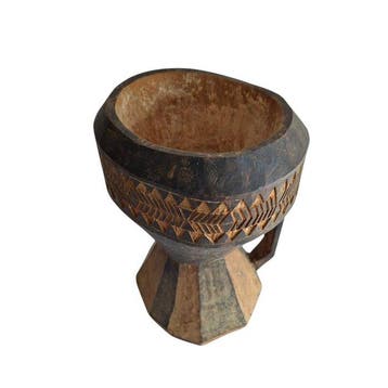 Vijzel - met Handvat - massief hout - monogram K.ND. P.