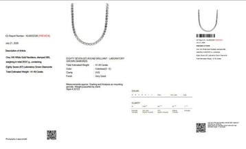 Collier - 14 carats Or blanc - 41.49ct. tw. Diamant (Cultivé, Nieuw