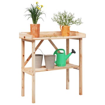 vidaXL Plantentafel met schap 78x38x82,5 cm massief, Verzenden