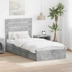 vidaXL Opbergbed met hoofdeinde Beton Grijs 70 x 190 cm, Verzenden