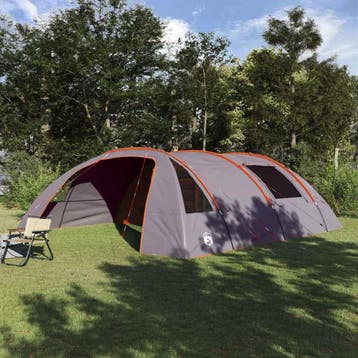 vidaXL Tunnel Tent voor 6 Personen 6-persoons Grijs en, Caravans en Kamperen, Verzenden, Nieuw
