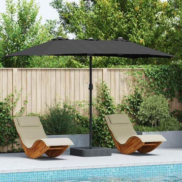 vidaXL Tuinparasol Zwart 385 x 209 x 244 cm Polyester en, Verzenden