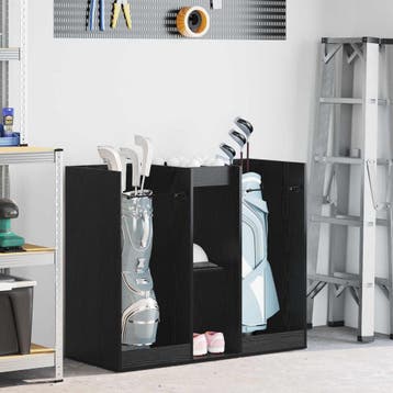 vidaXL Golfkast Effen Zwart Eiken 102 x 45 x 85,5 cm, Verzenden, Nieuw