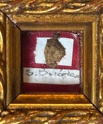 Reliekhouder - Finely crafted fabric and gilded wood frame -