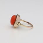 Ring - 8 karaat Geel goud Bloedkoraal, Nieuw
