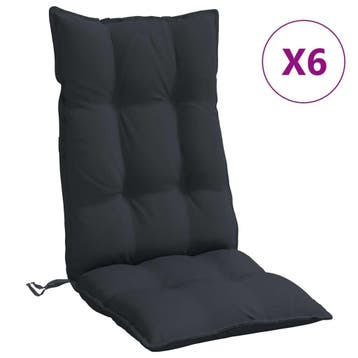6x Tuinkussen hoge rug zwart | Tweede kansje | Pak die ko..., Verzenden, Zo goed als nieuw