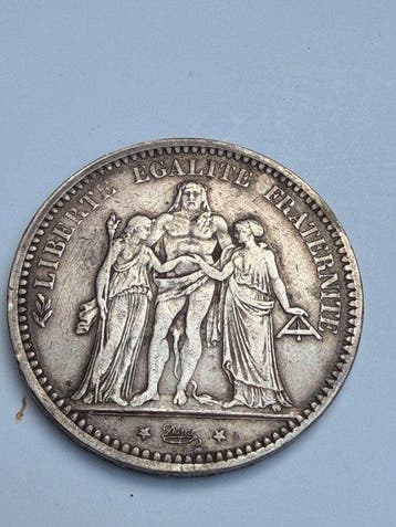 Frankrijk. 5 Francs 1873-A Hercule (Zonder minimumprijs), Postzegels en Munten