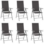 vidaXL Tuinstoelen 6 st inklapbaar textileen zwart, Verzenden