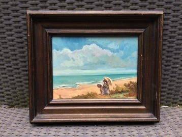 Borgen Lindhardt (1974) - Wandeling aan het strand, Antiek en Kunst