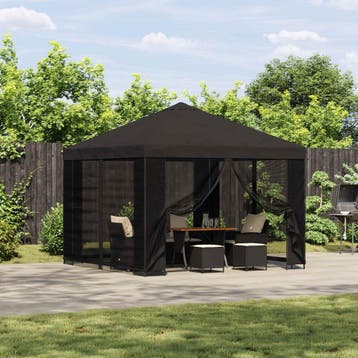vidaXL Tuin gazebo met zijwanden 3 x 3 m Antracietkleurig, Verzenden
