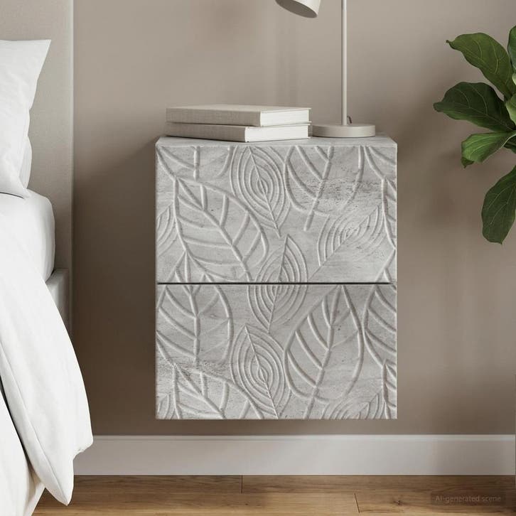 vidaXL Muurbevestigde Nachttafel Betongrijs 34,5 x 33 x 40, Maison & Meubles, Chambre à coucher | Tables de chevet, Envoi