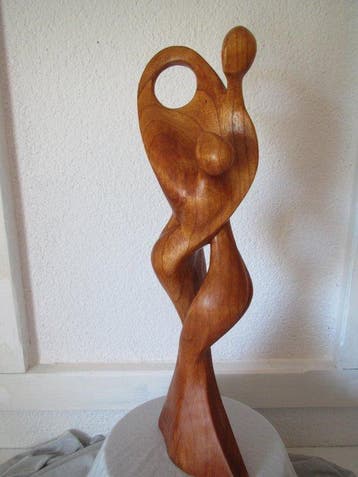 Beeld, Tango ( dansend paar ) - 55 cm - Hout - 1960