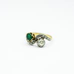 Bague - 18 carats Or jaune Diamant (Naturelle) - Émeraude, Bijoux, Sacs & Beauté, Bagues