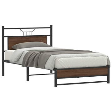 vidaXL Bedframe zonder matras bewerkt hout bruin eikenkleur, Verzenden, Nieuw