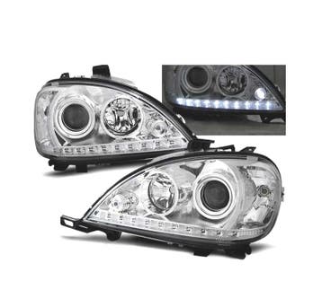 Phares Pour Mercedes W163 Ml M-Klasa 98-01 Diurnes Led Chrom, Verzenden