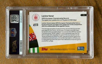 2024 Topps Topps Now UEFA Euro Lamine Yamal 54 Graded card -