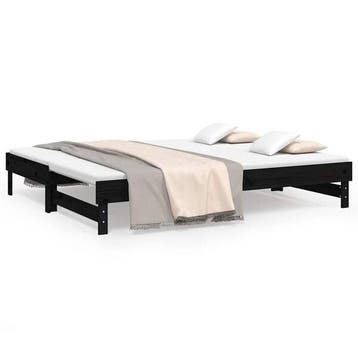 Uitschuifbare Slaapbank Zwart - Tweede kansje, OP = OP!, Huis en Inrichting, Gebruikt, 90 cm, Verzenden, Zwart