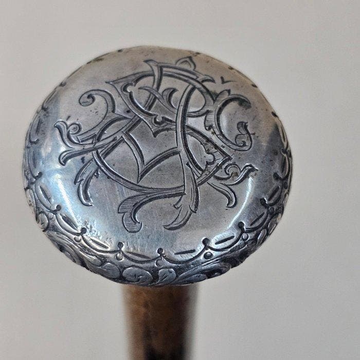Wandelstok - .800 zilver - Wandelstok Zilver 800, Antiek en Kunst, Antiek | Overige Antiek