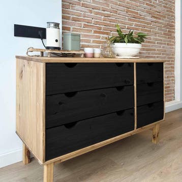 vidaXL Ladekast OTTA Zwart 111 x 43 x 73,5 cm Massief, Verzenden