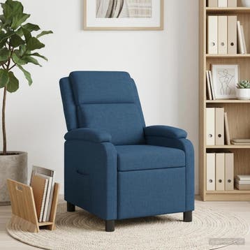 vidaXL Recliner Blauw Stof, Huis en Inrichting, Fauteuils, Verzenden, Nieuw
