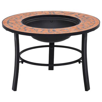 vidaXL Vuurschaal mozaïek 68 cm keramiek terracottakleurig, Verzenden
