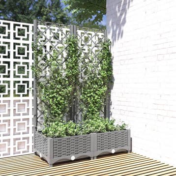 vidaXL Plantenbak met latwerk 80x40x121,5 cm polypropeen, Verzenden, Nieuw