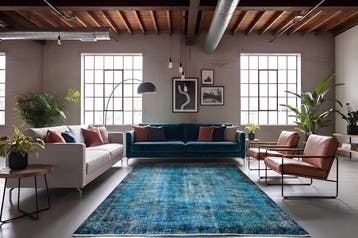 Blauwe vintage - Vloerkleed - 300 cm - 185 cm -, Nieuw