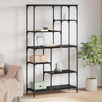 vidaXL Boekenplank Zwart Eiken 99 x 35,5 x 176 cm Bewerkt, Verzenden, Nieuw