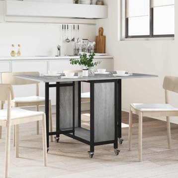 vidaXL Vouwbare eettafel met wieltjes 130 x 80 x 76,5 cm, Huis en Inrichting, Tafels | Eettafels, Verzenden, Nieuw