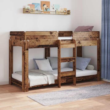 vidaXL Stapeld bed voor kids Oudhout 75 x 190 cm Bewerkt, Verzenden, Nieuw