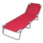 vidaXL Ligbed inklapbaar gepoedercoat staal rood, Verzenden