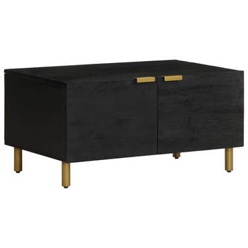 vidaXL Salontafel 80x50x40 cm bewerkt hout zwart, Huis en Inrichting, Tafels | Salontafels, Verzenden, Nieuw