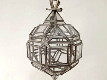 Lampe à suspendre - Lampe-lanterne géométrique en métal et