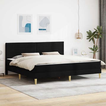 vidaXL Bedframe Zwart 180 x 200 cm Polyester, Huis en Inrichting, Slaapkamer | Matrassen en Bedbodems, Verzenden, Nieuw