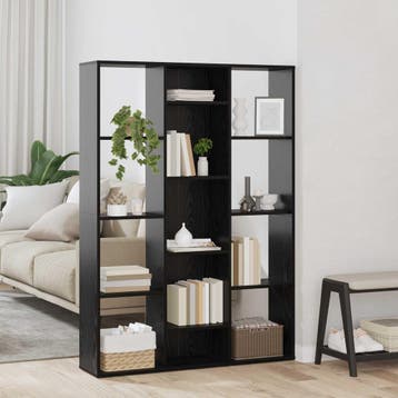 vidaXL Kamerverdeler Zwart Eiken 100 x 24 x 140 cm Bewerkt, Verzenden