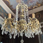Lustre - bronze doré et cristal princier