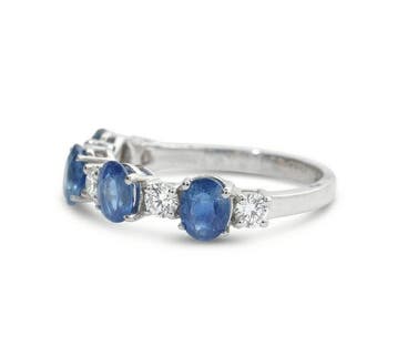 Bague déternité - 14 carats Or blanc - 1.84ct. tw. Saphir -, Bijoux, Sacs & Beauté