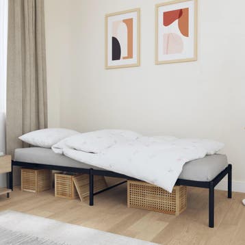 vidaXL Bedframe metaal zwart 80x200 cm, Verzenden, Nieuw