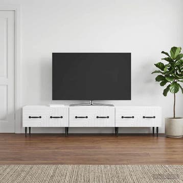 vidaXL TV Kast met lade Wit 147 x 34,5 x 30 cm Bewerkt hout, Verzenden, Nieuw